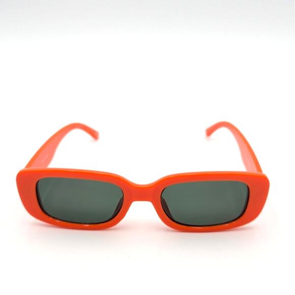 Aire Ceres Unisex Rectangle Sunglasses Neon Orange & Green Mono One Size - Picture 3 of 6